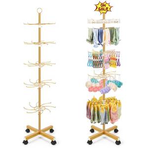 lot 19544 image: Flenpptly Retail Display Stand, 5-Tier Rotating Display Rack, BLACK