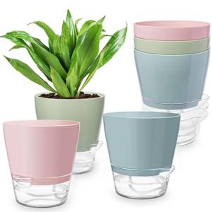 lot 19545 image: Hayder Plant Pots 6 inch Set of 6, Self Watering Flower Pots