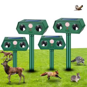 lot 19546 image: 2026 Upgraded Solar Ultrasonic Animal Repellent, 4 Pack