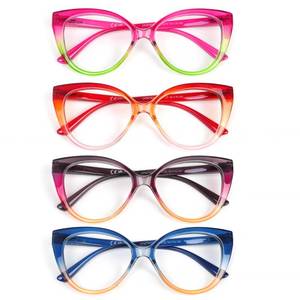 lot 20152 image: eyeezi Reading Glasses for Women 4 Pack Blue Light Blocking Filter UV Oversized Cat Eye Stylish Spring Hinge Readers, 4Cat-5, 1.0