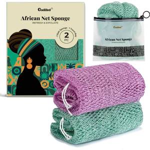 lot 20163 image: CORATED African Net Sponge with Knots Authentic, Shower Loofah Bath Sponge
