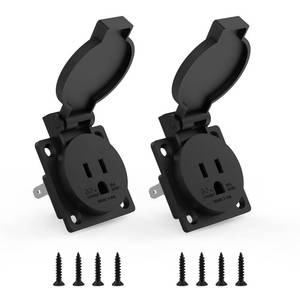 lot 20166 image: SATUY 2 Pack US Standard Water-Proof Power Outlet, 15A 125V 3-Hole Socket