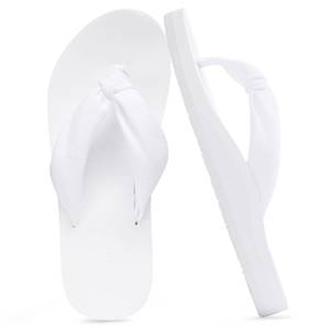 lot 20194 image: Evshine Womens Flip Flops, Yoga Mat Thong Sandals, White, 9