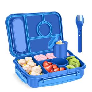 lot 20202 image: Amathley Bento Box Adult Lunch Box Kids,Lunch Containers for AdultsKidsToddler,5 Compartments Bento Lunch Box with Sauce Vontainers,Microwave & Dishwasher & Freezer Safe,BPA-Free (Navy)