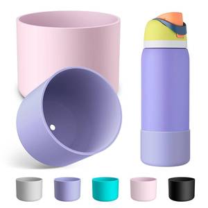 lot 20214 image: Alwenid 2PCS Silicone Water Bottle Boot for Owala 32 Oz, Anti-Slip Protective Sleeve Bottom Bumper Protector for FreeSip, Twist, and Flip Stainless Steel Water Bottles (PurplePink)