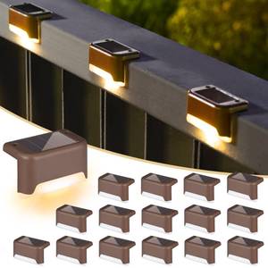 lot 20225 image: SOLPEX Solar Deck Lights Outdoor 16 Pack,Step Light Waterproof,Warm White