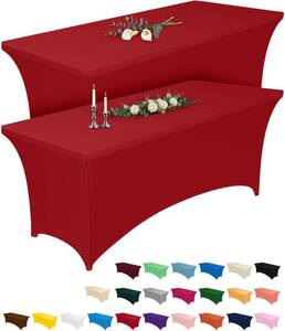 lot 20226 image: Pureegg Spandex Tablecloth 6ft 2 Pack Red