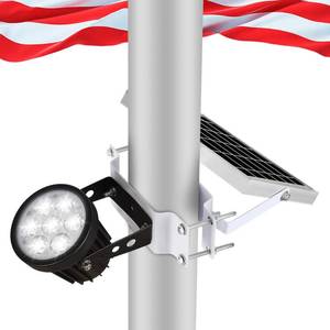 lot 20229 image: Flag Pole Light Solar Powered, Solar Flagpole Light Upgraded with IP67 Waterproof Outdoor Smart Charging and Lighting for Dusk Dawn All Night Bright On