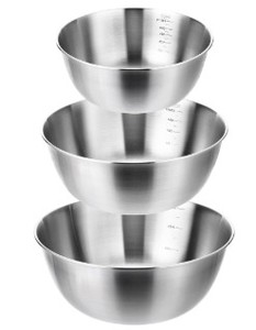 lot 5862 image: 3 Pcs Stainless Steel Mixing Bowls Set