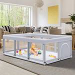 Fshibila 74" Ã50" Large Baby Playpen, Baby Playard for Babies and Toddlers, Baby Fence Play Pens for Indoor & Outdoor, Sturdy Safety Play Yard with Soft Breathable Mesh, Anti-Fall, Grey