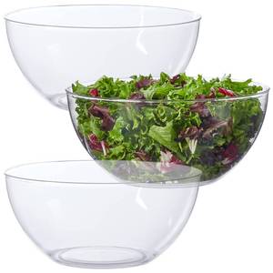 lot 1209 image: US Acrylic Vista Clear Plastic Salad and Serving 10-inch Bowls  set of 3  Reusable, BPA-free, Made in the USA  135 oz. capacity
