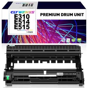 lot 1212 image: CLYWENSS Compatible E310E514E515 Series Drum Unit Replacement for Dell E310 E310dw E515dw E514dw E515dn Printer, 1-Black (Dell PVTHG, 593-BBKD, P7RMX)