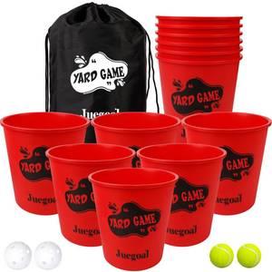 lot 1216 image: Juegoal Outdoor Yard Games Set with Buckets and Balls, Toss Game Throwing Game for Beach, Camping, Lawn and Backyard