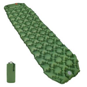 lot 1223 image: Amazon Basics Camping Sleeping Pad with Quick-Inflate Built-in Foot Pump, Water Resistant, Ultralight, Portable for Hiking and Backpacking, Olive Green