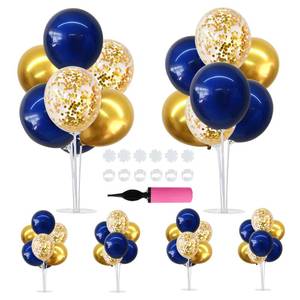 lot 1233 image: TONIFUL 6 Set Navy Blue Gold Balloons Stand Balloon Centerpieces for Table