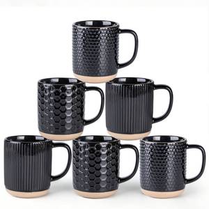 lot 1239 image: GBhome Coffee Mugs Set of 6, 16 oz Black Coffee Cups with Large Handle