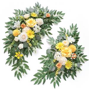 lot 1252 image: WEIERYUE Artificial Wedding Arch Flowers Kit(Pack of 2) for Wedding Arch, Bridal Shower, Ceremony and Reception Backdrop Decoration (Gentle Creamy Yellow)