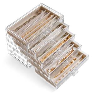lot 1279 image: YUFONG Necklace Holder Organizer Velvet Necklace Organizer Box with Lid