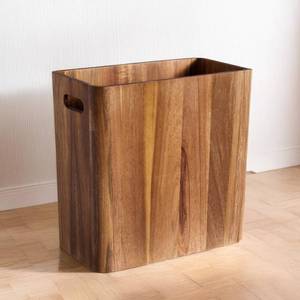 lot 1284 image: LiTY 3 Gallons Wooden Wastebaskets, Solid Acacia Wood Waste Basket with Handles, Rectangular Trash Can, Garbage Bin for Bedroom, Bathroom, Kitchen, Living Room, Office Decorative
