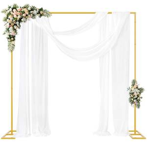 lot 1295 image: Fomcet 8x8FT Backdrop Stand Heavy Duty Gold Adjustable Pipe and Drape Stand