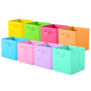 lot 1303 image: ShellKingdom Storage Bins, Foldable Fabric Storage Cubes, 8 Pack, 8 Colors