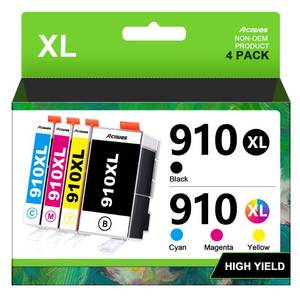 lot 2155 image: Acaves 910XL Ink Replacement for HP 910XL Ink Cartridges Combo Pack, 4 Pack