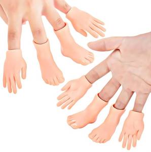 lot 2166 image: DR DINGUS Finger Hands (4 Hands and Feet) � Premium Rubber Little Tiny Finger Hands � Fun and Realistic Design � Ideal for Puppet Show, Gag Present, Fun for All Kids