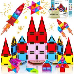 lot 2167 image: GEKETY Mini Magnetic Tiles, 32 Pcs