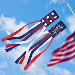 lot 2181 image: 62 Inch Windsock Flag,4th of July Decorations Patriotic Windsock for Patriotic Events Memorial Day Flag Independence Veterans Labor Armed Forces Decor Hanging Decor for Yard Indoor Outdoor