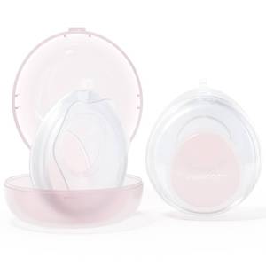 lot 2182 image: Momcozy Breast Milk Collector, Slim Discreet Silicone Breast Shells 1oz 2pc