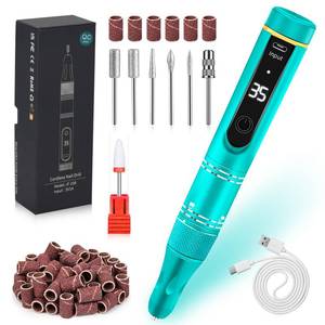 lot 2188 image: LIERKISS Nail Drill Cordless 35000RPM Rechargeable Professional Electric Nail Drill Kit Wireless Nail File Drill Acrylic Drill for Acrylic Gel Nails Manicure Pedicure Polishing Remover
