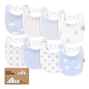 lot 2189 image: KeaBabies 8-Pack Organic Baby Bibs for Drooling and Teething(Constellation)