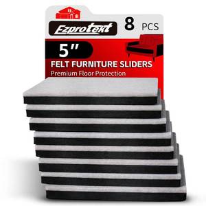 lot 2196 image: Ezprotekt 5in Square Felt Furniture Movers Sliders for Hardwood Floors