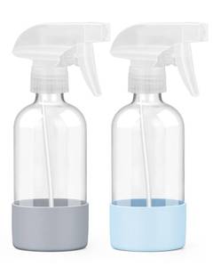 lot 2209 image: Glass Spray Bottles 8 oz, 2 Pack Spray Bottle for Hair with Silicone Sleeve