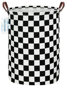 lot 2225 image: Round Laundry Basket Collapsible Boys Nursery Car Hamper Racing Flag