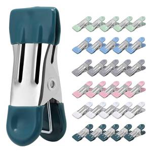 lot 2232 image: Clothes Pins Heavy Duty, 30 Pack, 2.17 Inch Metal Chip Clips, 6 Colors