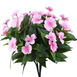 lot 2237 image: FAICOIA 2 Branches Artificial Impatiens Flowers Faux Impatiens Bushes Pink Silk Flowers Greenery Artificial Impatiens Bouquet for Outdoors Patio Lawn Garden Pot Hanging Basket Porch Decoration
