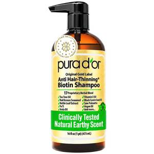 lot 2240 image: PURA DftOR Original Gold Label Anti-Hair Thinning Biotin Shampoo, 16oz