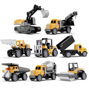 lot 2243 image: HONGTUO Alloy Mini Construction Vehicles, 8Pcs Die-cast Construction Toys