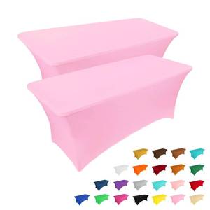 lot 2303 image: IVAPUPU 2 Pack 6FT Table Cloth for Rectangular Spandex Pink Table Cover