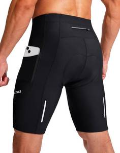 lot 2313 image: Bicycle Shorts for Men 3D Padded Bike Cycling Underwear Road Biking Biker Mountain Riding Cycle UPF 50 Shorts Zipper PocketsBlack Small
