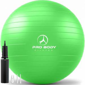 lot 3875 image: ProBody Pilates Yoga Ball - Gym Grade Exercise Ball (Green, 55 cm)