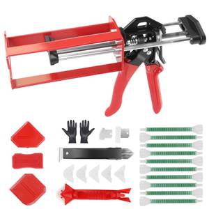 lot 3881 image: 200ml 6.75 fl oz Dual Cartridge Epoxy Gun 11 21 Cartridge Bonding Red