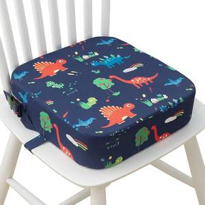 lot 3885 image: Eiury Toddler Booster Seat for Dining Table, Portable Kids Booster Seat with Safety Buckles Portable Increasing Booster Cushion with Non-Slip Bottom (Blue Dinosaur)