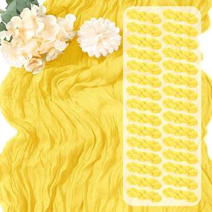 lot 3886 image: 30 Pack Lemon Yellow Cheesecloth Table Runner 17 x 108 inch Cheese Cloth Table Runners 9ft Yellow Table Runner Rustic Romantic Sheer Gauze Runner for Wedding Party Baby Shower Table Decoration