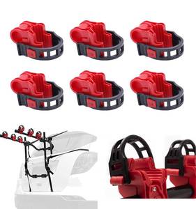 lot 4182 image: ASENDIWAY 6PcsSet Bike Rack Hitch Mount Bicycle Car Bike Rack Strap Replacement Cradles Cargo Carrier Spare Hooks with Rubber Straps Car Racks Accessories 1-14inand2in Truck Hitch RedandBlack