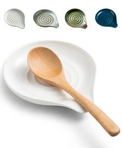 lot 4194 image: LAUCHUH Spoon Rest, Kitchen Spoon Holder for Stove Top Ceramic Spoon Rest