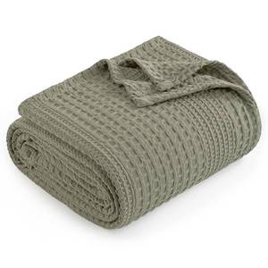 lot 5873 image: PHF Lightweight Waffle Weave Blanket Queen 90x90 Dusty Sage