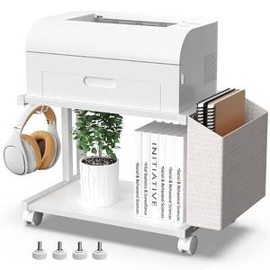 lot 5874 image: VEDECASA 2-Tier Mobile Printer Stand with Storage Bag