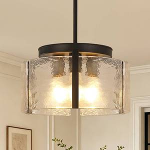 lot 5875 image: Kvaeavn 15 Black Chandelier Hand-Hammered Glass  Retail $109.99